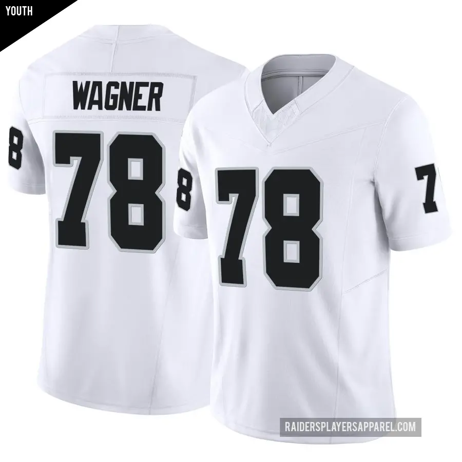 Youth Las Vegas Raiders ＃78 Dalton Wagner White Limited Vapor F.U.S.E. Jersey
