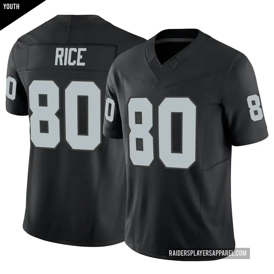 Youth Las Vegas Raiders ＃80 Jerry Rice Black Limited Vapor F.U.S.E. Jersey