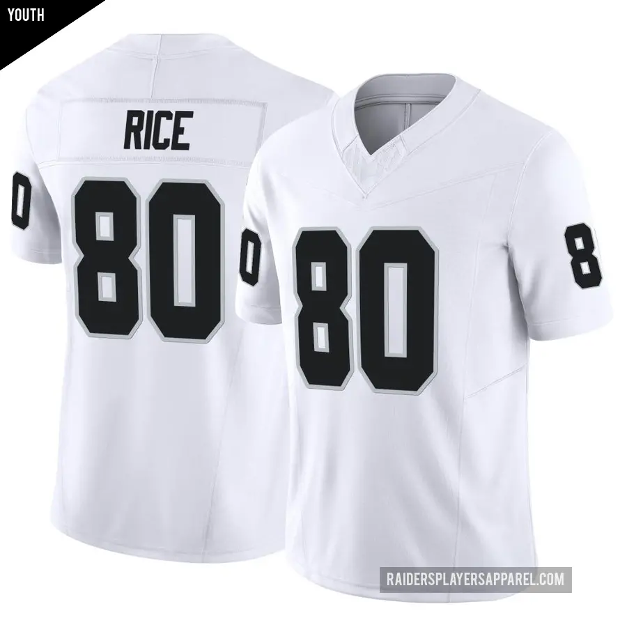 Youth Las Vegas Raiders ＃80 Jerry Rice White Limited Vapor F.U.S.E. Jersey