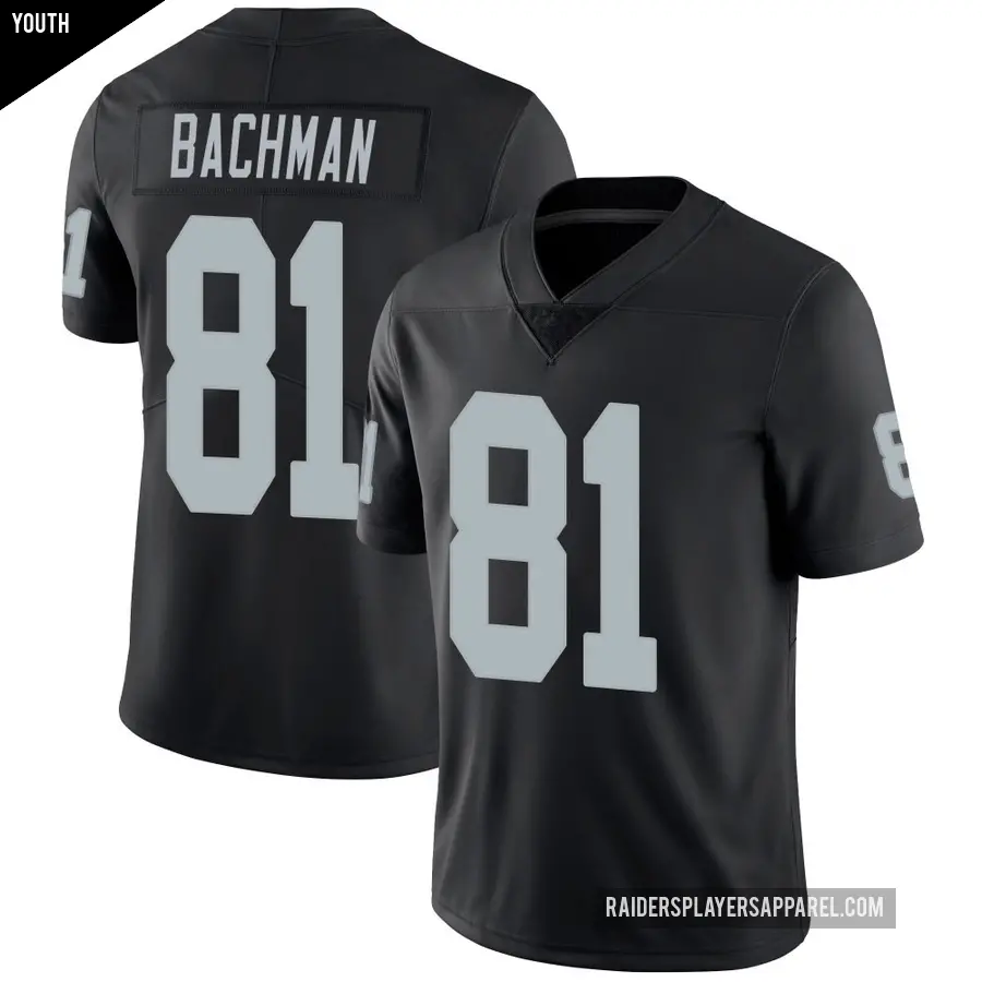 Youth Las Vegas Raiders ＃81 Alex Bachman Black Limited Team Color Vapor Untouchable Jersey