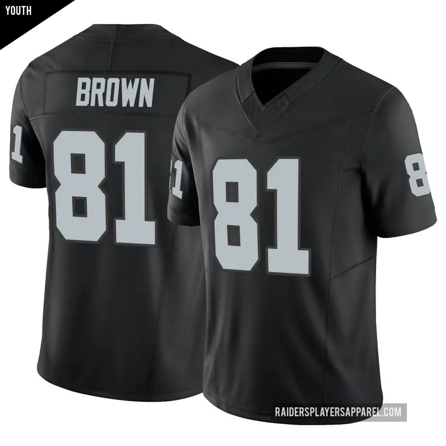 Youth Las Vegas Raiders ＃81 Tim Brown Black Limited Vapor F.U.S.E. Jersey
