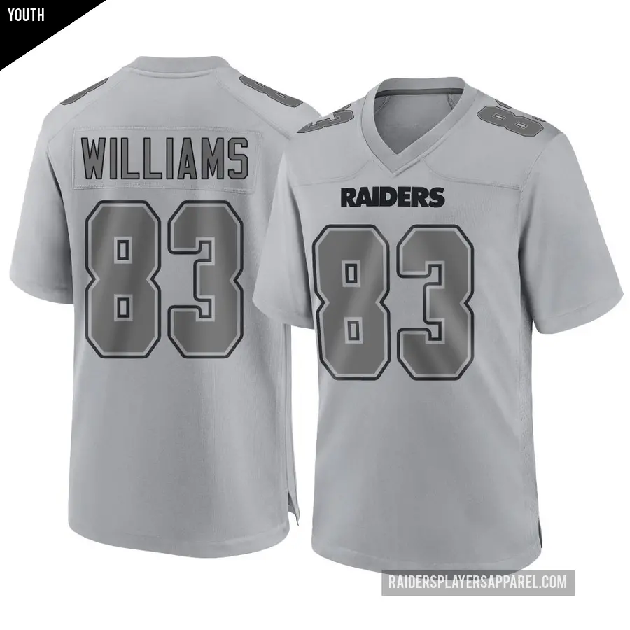 Youth Las Vegas Raiders ＃83 Seth Williams Gray Game Atmosphere Fashion Jersey