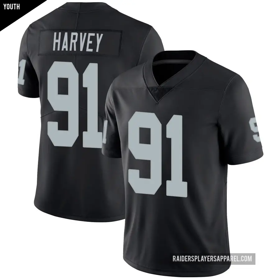 Youth Las Vegas Raiders ＃91 Jahfari Harvey Black Limited Team Color Vapor Untouchable Jersey