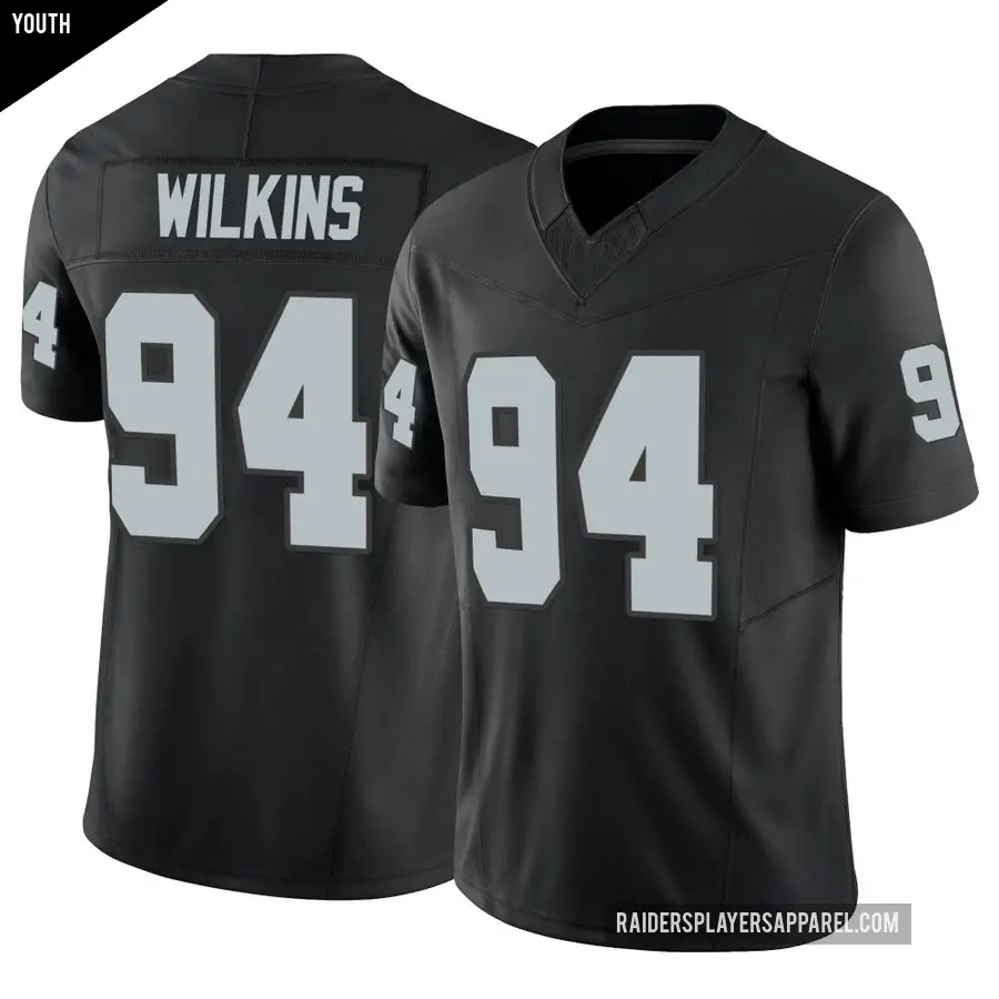 Youth Las Vegas Raiders ＃94 Christian Wilkins Black Limited Vapor F.U.S.E. Jersey