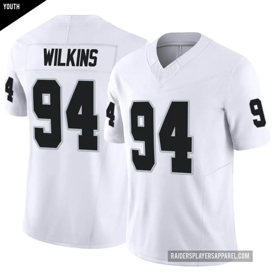 Youth Las Vegas Raiders ＃94 Christian Wilkins White Limited Vapor F.U.S.E. Jersey