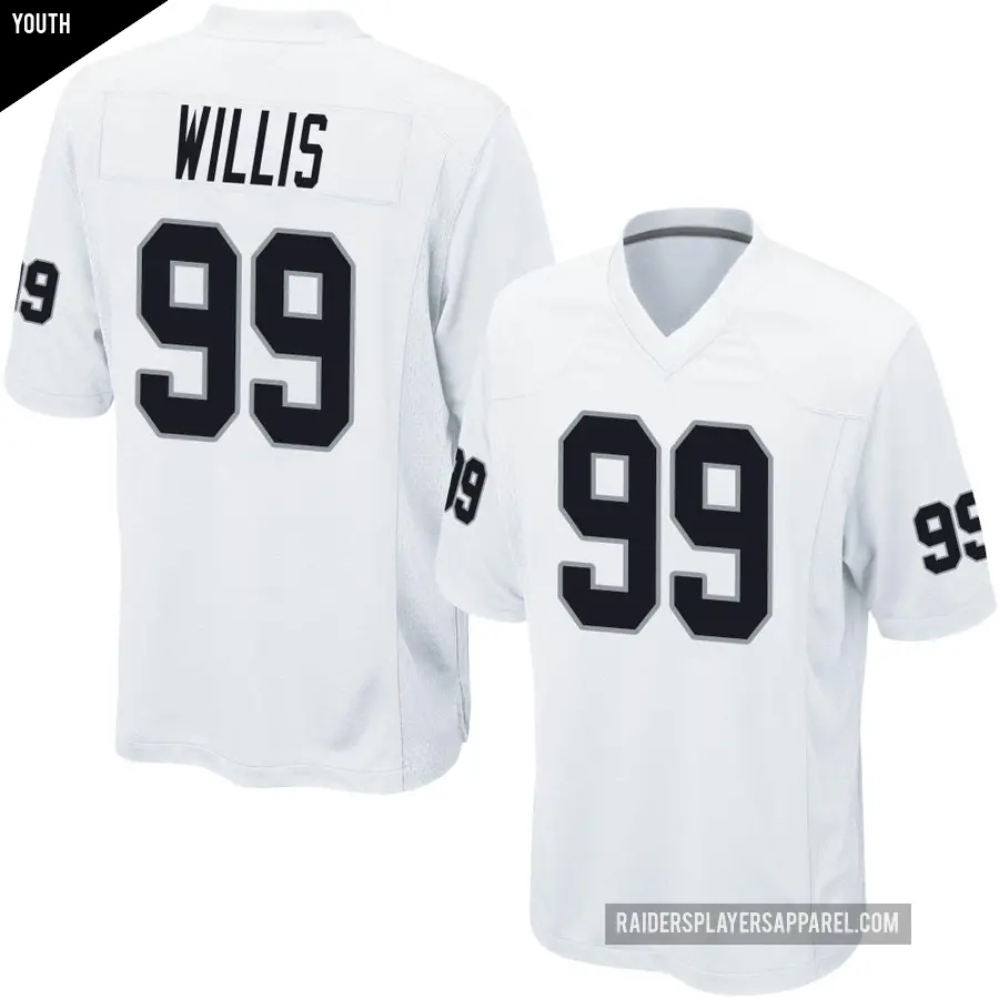 Youth Las Vegas Raiders ＃99 Jordan Willis White Game Jersey